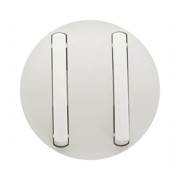 Enjoliveur Céliane double va-et-vient ou poussoir doigts étroits blanc Legrand 065002