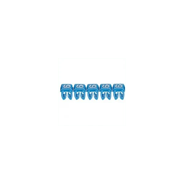 Repère CAB 3 pour filerie 1,5 à 2,5 mm² chiffre 6 bleu 038226
