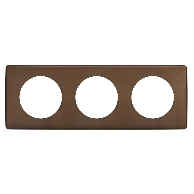 Céliane plaque Métal 3 postes Alu Chocolat Legrand 066793