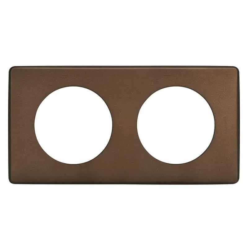 Céliane plaque Métal 2 postes Alu Chocolat Legrand 066792