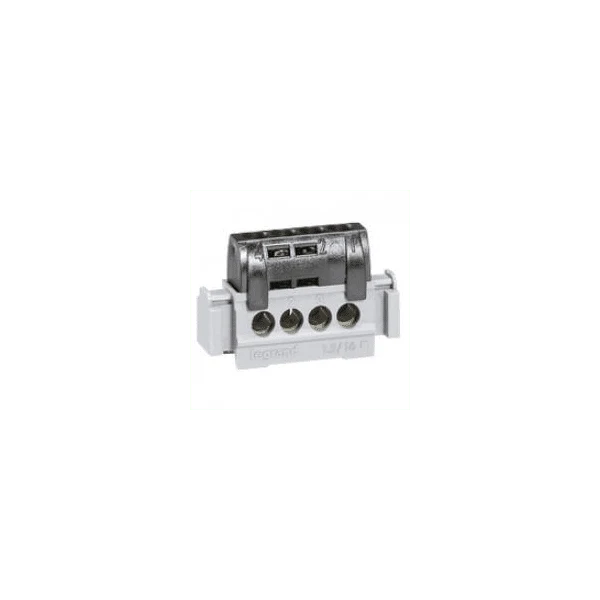 Bornier de répartition IP 2X phase 4 connexions 1,5 à 16 mm² 47mm 004850