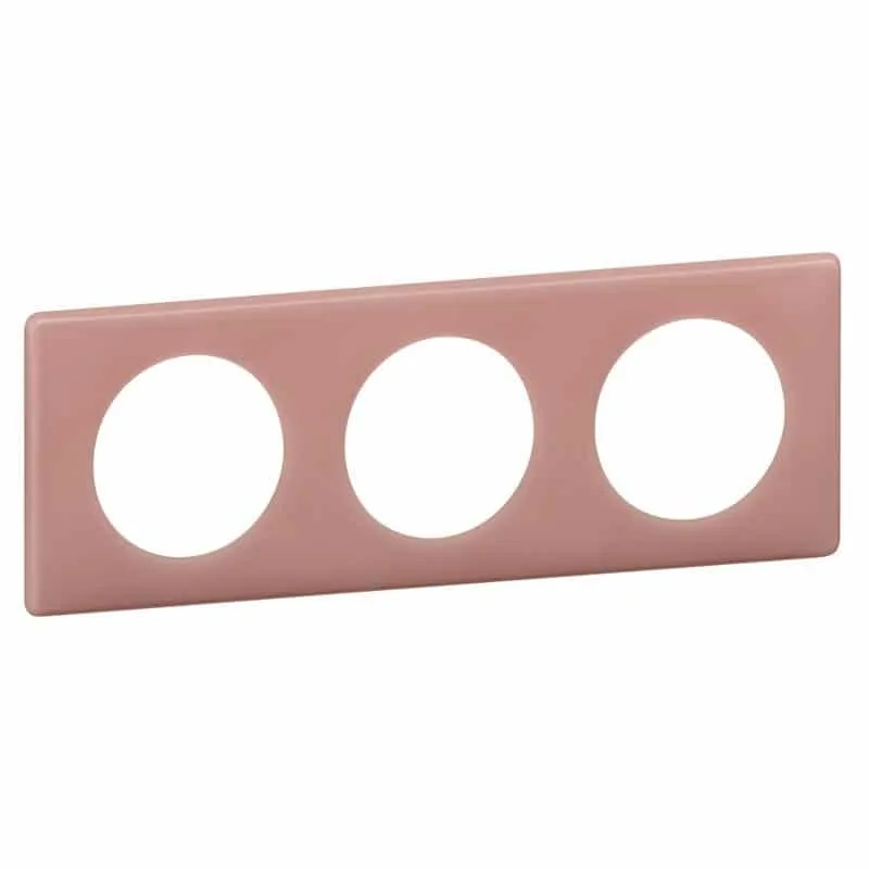 Céliane plaque Poudré 3 postes Vieux rose Legrand 066763