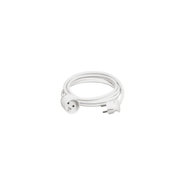 Rallonge domestique 2P+T longueur 5m blanc 051601