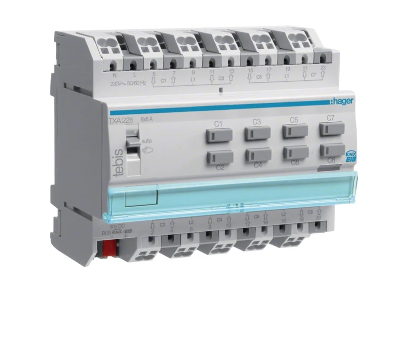 Module 8 sorties volets ou stores 230V~ HAGER TXA228