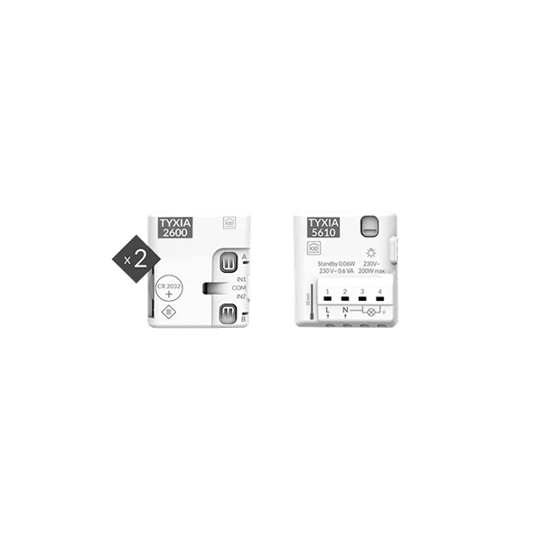 Pack éclairage va et vient sans fil sans neutre TYXIA 511 - Delta Dore 6351408