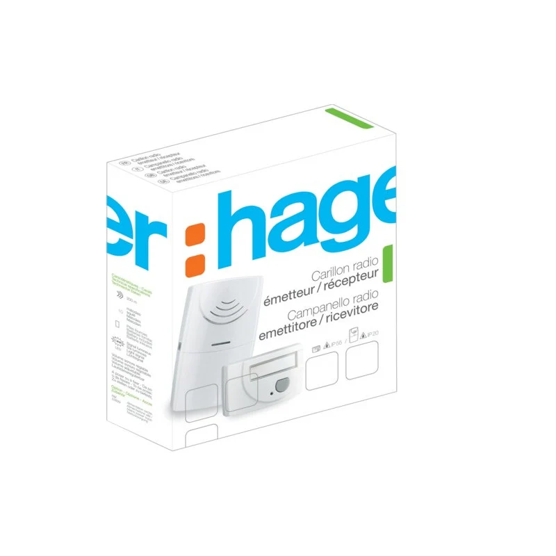 HAGER Pack Mélody 10 carillons 220V avec émetteur et récepteur 53622