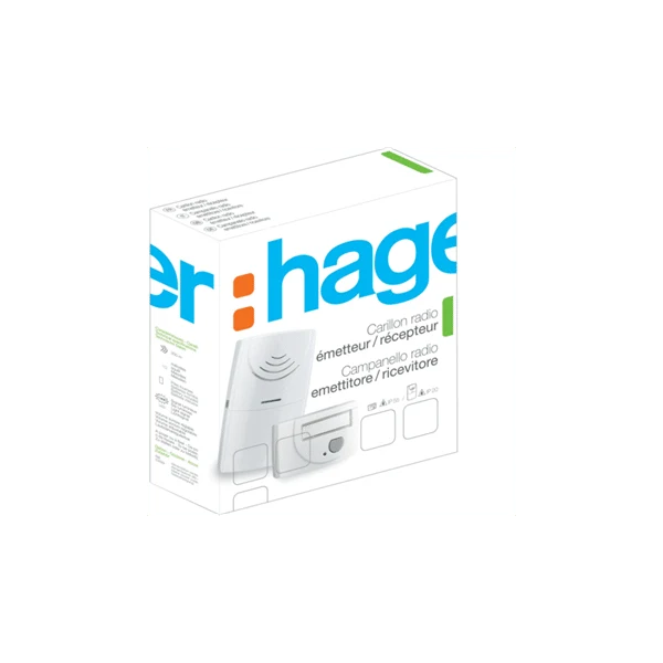 HAGER Pack Mélody 10 carillons sans fil avec émetteur et récepteur 53621