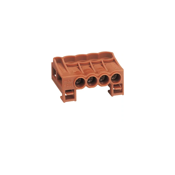 Bornier arrivée phase à cage 4X25MM2 HAGER KN04P