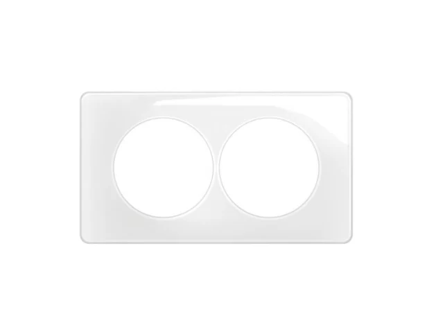 Céliane - plaque de finition 2 postes blanc émaillé - entraxe 57mm - Legrand CP0026