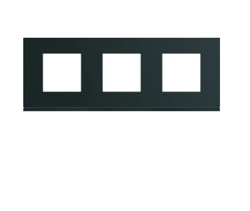 Plaque gallery plastique peint 3 postes horizontale 71mm night Hager WXP0213