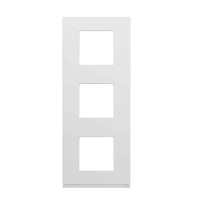 Plaque gallery plastique injecté 3 postes verticale 71mm pure Hager WXP0043