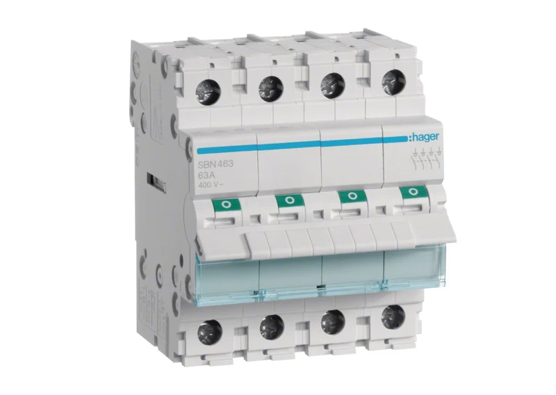 HAGER Interrupteur tétrapolaires 4x63A SBN463