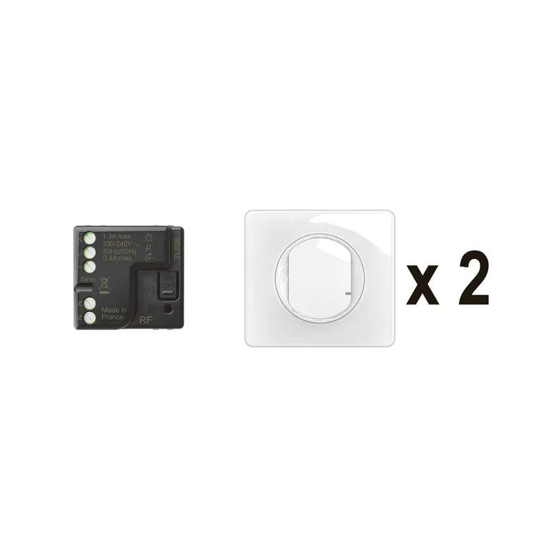 Prêt à poser Céliane connectable blanc - Créer un va-et-vient avec micromodule et commandes sans fil - Legrand CB0405