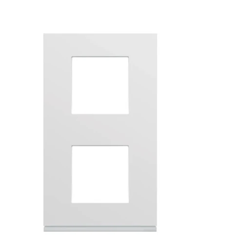 Plaque gallery plastique injecté 2 postes verticale 71mm pure Hager WXP0042