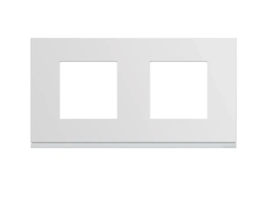 Hager Plaque gallery plastique injecté 2 postes horizontale 71mm pure WXP0012