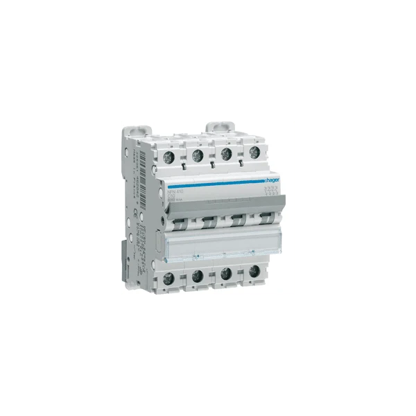 Disjoncteur divisionnaire 4P 20kA courbe C 40A 4M HAGER NRN440