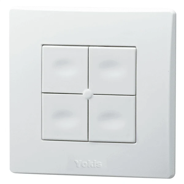 Télécommande murale 4 touches blanc - gamme radio power - Yokis TLM4T45P 5454421