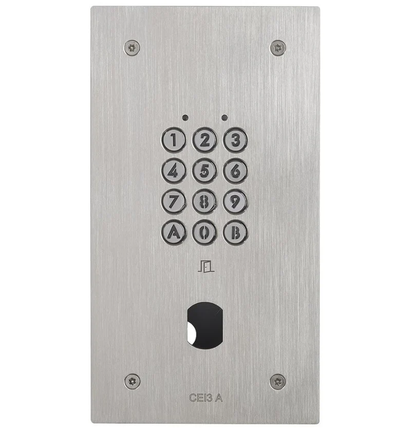 Clavier encastré inox résistant au vandalisme - 100 codes 2 relais avec perçage - Aiphone CIE3A