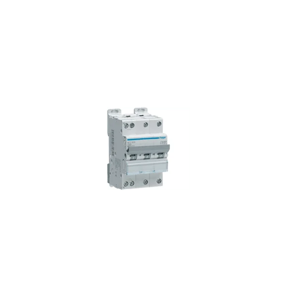 Disjoncteur 3P+N 6/10kA Courbe C 20A 3 modules HAGER NFT820