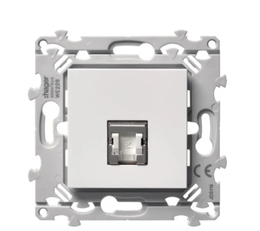 Prise internet RJ45 Essensya catégorie 6 FTP Hager WE224
