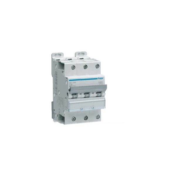 Disjoncteur 3P 6/10kA Courbe C 20A 3 modules HAGER NFT320