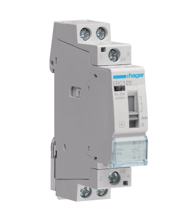 Contacteur à commande manuelle 25A 1F 230V Hager ERC125