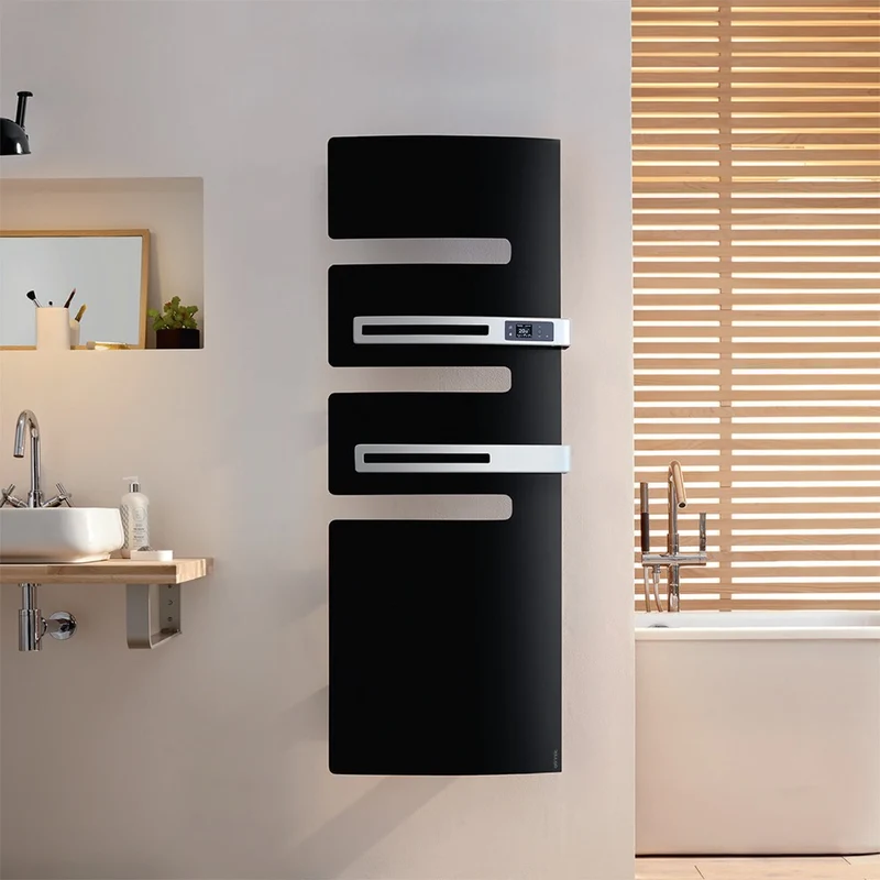 Sèche-serviettes Serenis Premium 1750W connecté - mât à gauche noir - Atlantic 850438