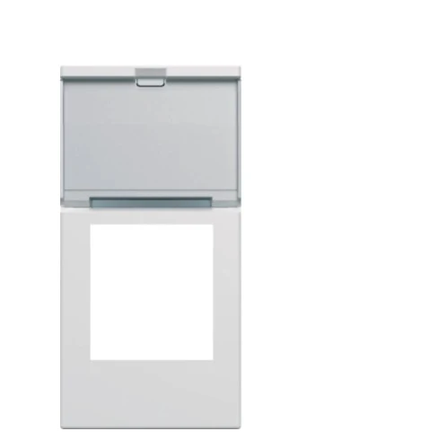 Hager Enjoliveur prise RJ45 gallery avec porte-étiquette 1 module pure WXD205B