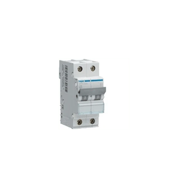 Disjoncteur 2P 6/10kA 40A 2 modules courbe C HAGER NFN240