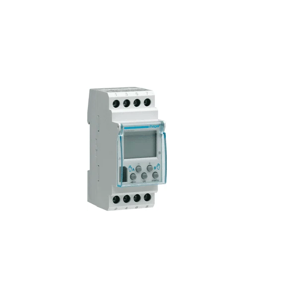 Programmateur modulaire électrique FP 2 zones 7j 2 modules HAGER EG203P
