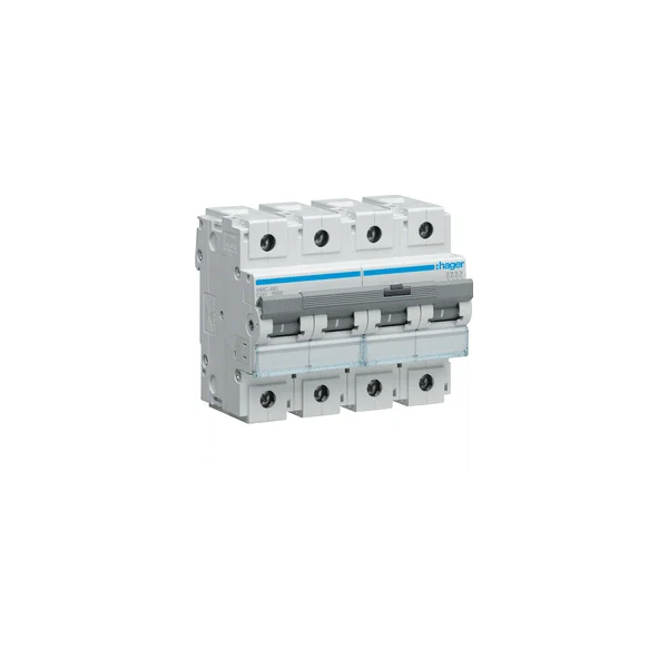 Disjoncteur 4P 15kA courbe C 80A 6 modules HAGER HMC480