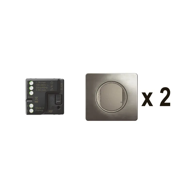 Prêt à poser Céliane connectable titanium - Créer un va-et-vient avec micromodule et commandes sans fil - Legrand CT0405