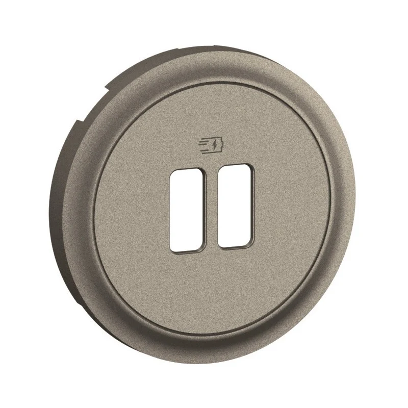 Enjoliveur prise USB chargeur - titanium - Legrand CT0154