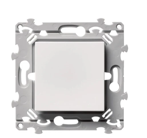 HAGER Essensya poussoir inverseur 1O/1F blanc WE022