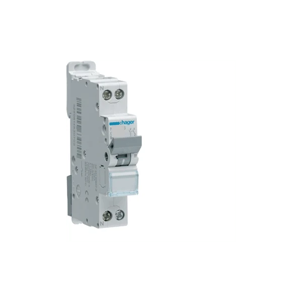 Disjoncteur 1P+N 4.5/6kA courbe C 16A 1 module HAGER MJT716