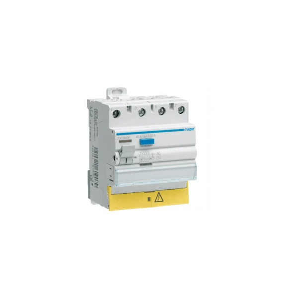 Interrupteur différentiel 4P 25A 300mA type AC à bornes décalées HAGER CFC825F