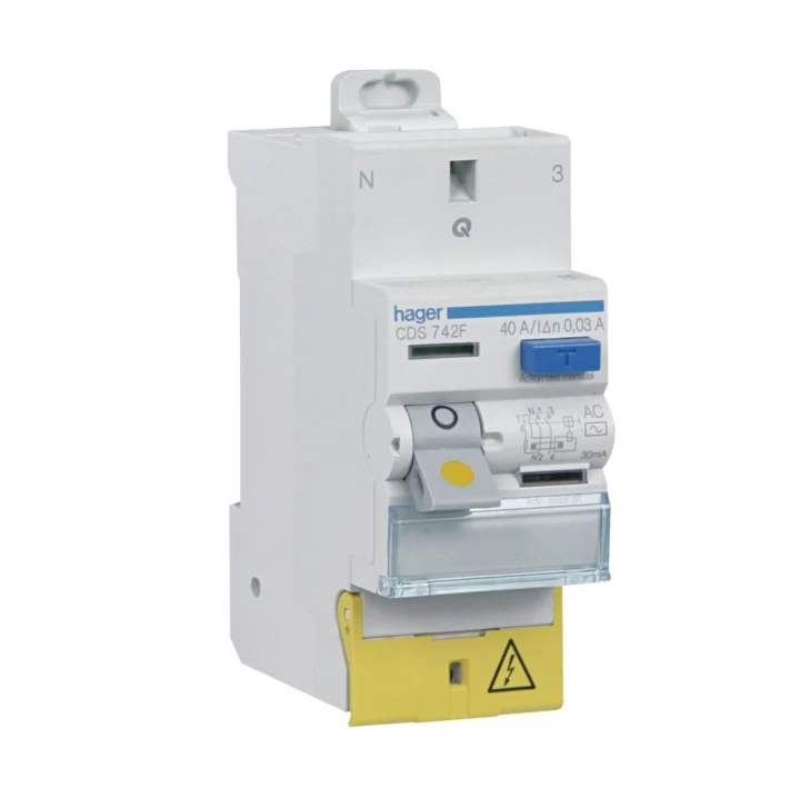 Interrupteur différentiel - 2P 40A 30mA type AC SanVis - Hager CDS742F