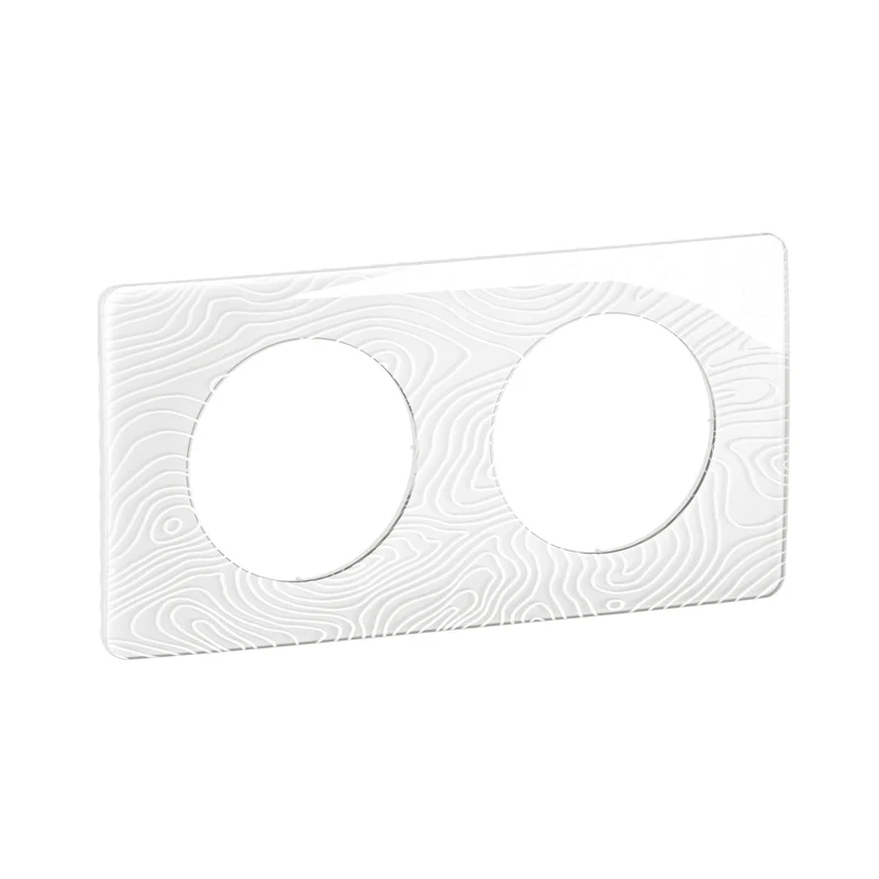 Céliane - plaque de finition 2 postes blanc relief - Legrand CP0602