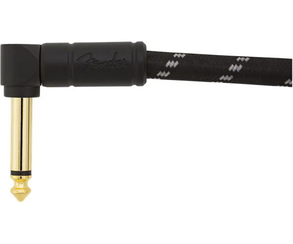 90cm Deluxe Instrument Cable Angle/angle Black Tweed