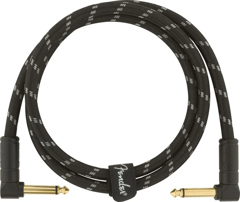 90cm Deluxe Instrument Cable Angle/angle Black Tweed