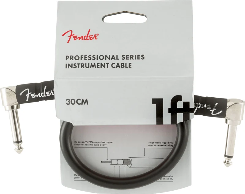 30cm Professional Instrument Cables Black