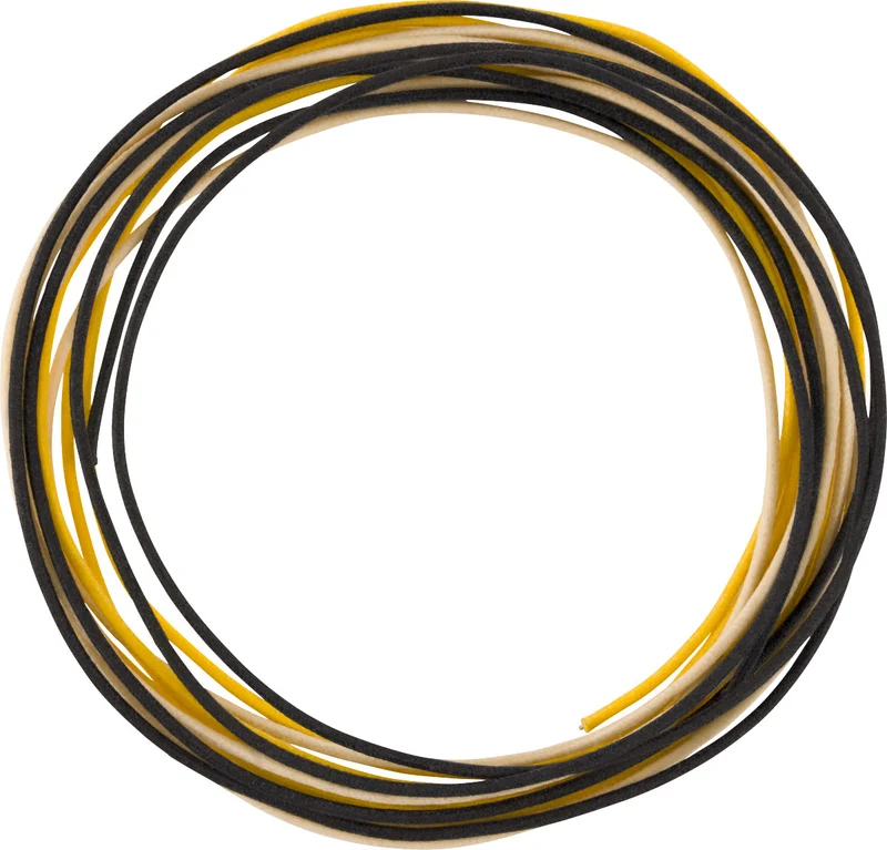 Pure Vintage Cloth Wire 22 AWG 5" Black White Yellow