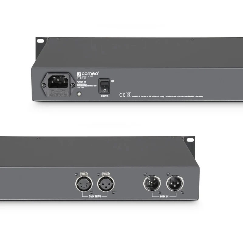 SB 6 Dual - SPLITTER-booster DMX 6 Canaux (XLR 3 Points et XLR 5 Points)