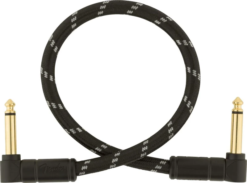 30cm Deluxe Instrument Cable Angle/angle Black Tweed