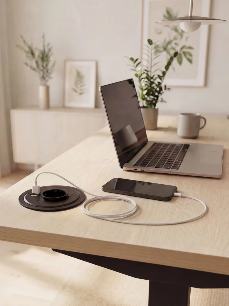 Prise Électrique Encastrable + USB-A + USB-C | Ø80mm