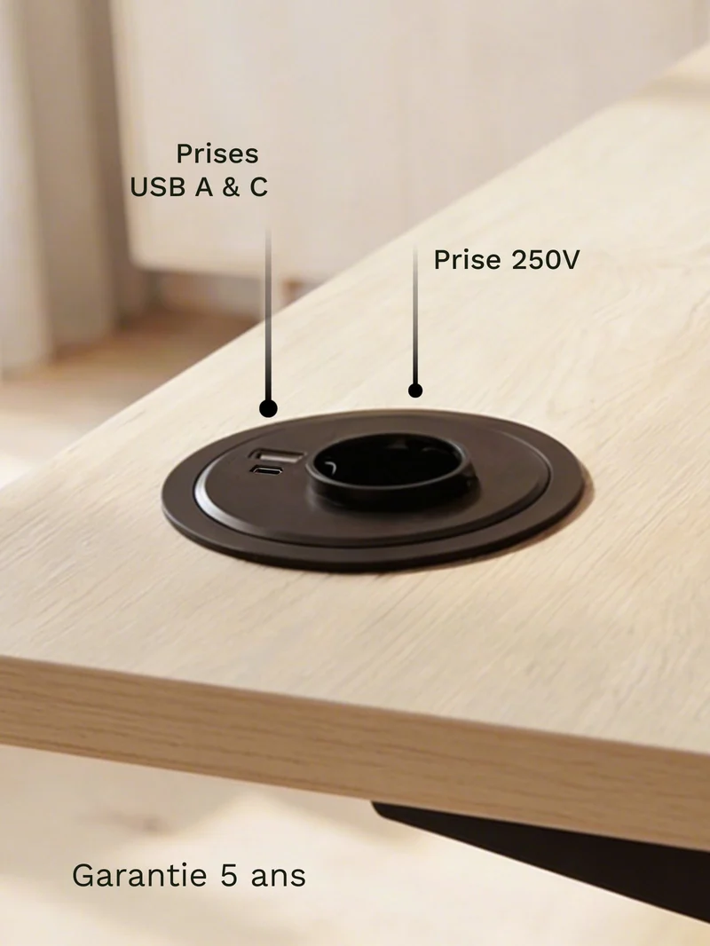 Prise Électrique Encastrable + USB-A + USB-C | Ø80mm
