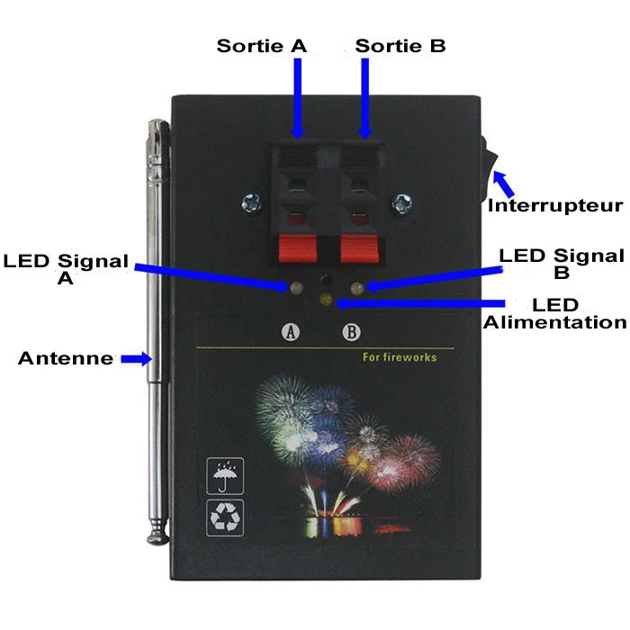 12 Canaux Kit Télécommande Sans Fil Pour Allumage Feux d'Artifice (Modèle: 0020369)