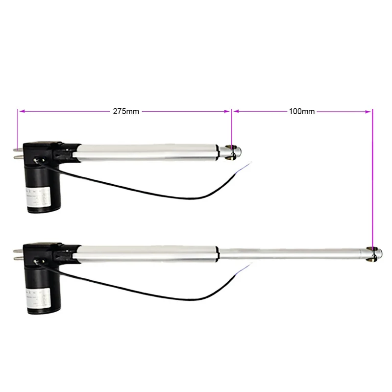 12V 24V vérin électrique 600kg course 100 mm avec télécommande (Modèle: 0020581)