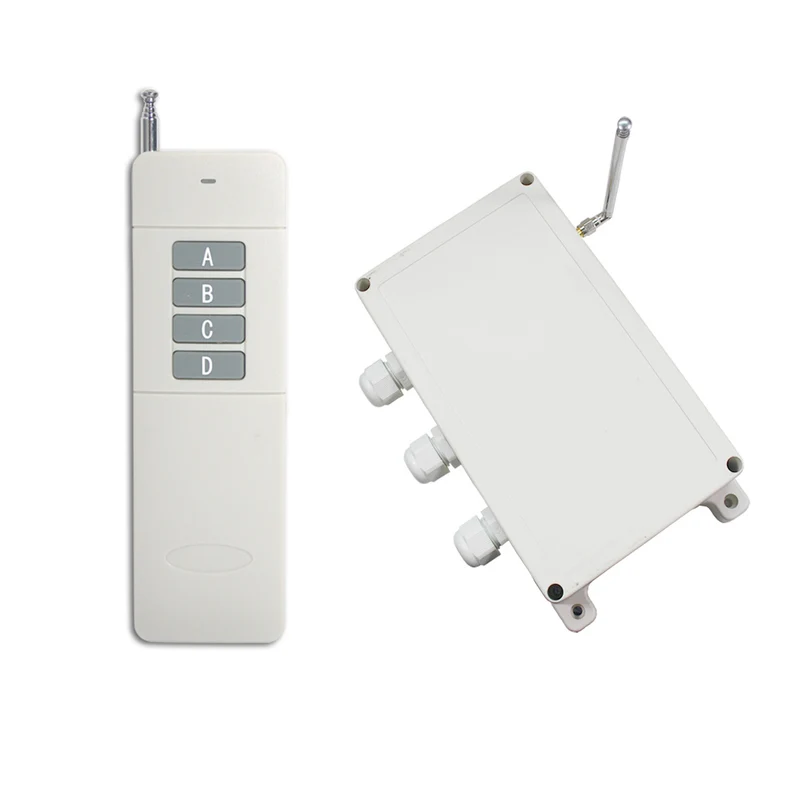 Kit Interrupteur Télécommande Sans Fil 230V 30A 4 Canaux CA Sortie 2km (Modèle: 0020479)