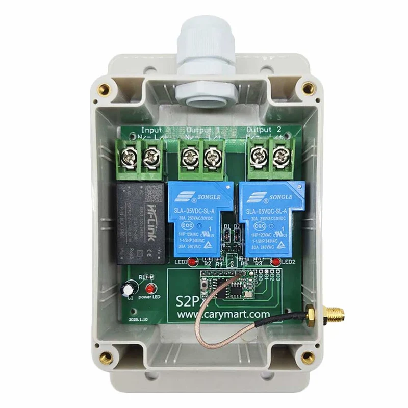 2 Canaux CA 230V 30A Kit Interrupteur Télécommande Sans Fil 2 km (Modèle: 0020516)